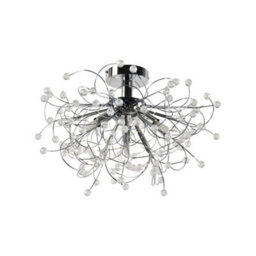 First Choice Lighting Set Of 2 Burst - Chrome With Beaded Jewels Ceiling Lights - thumbnail 2