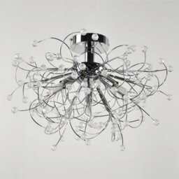 First Choice Lighting Set Of 2 Burst - Chrome With Beaded Jewels Ceiling Lights - thumbnail 4