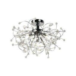 First Choice Lighting Set Of 2 Burst - Chrome With Beaded Jewels Ceiling Lights - thumbnail 3