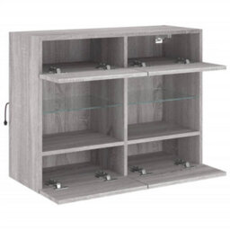Walplus Tv Wall Cabinet With Led Lights Grey Sonoma 78.5X30X60.5 Cm - thumbnail 8