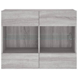 Walplus Tv Wall Cabinet With Led Lights Grey Sonoma 78.5X30X60.5 Cm - thumbnail 7