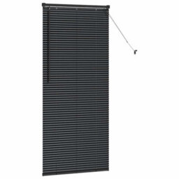 Berkfield Window Blind With Curtains Manual Black Aluminium - thumbnail 5