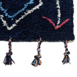 Beliani Black Cotton Hand-Tufted Rug 140 X 200 Cm Rectangular - thumbnail 3