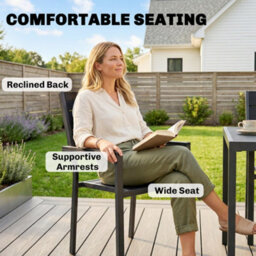 Outsunny 7 Pieces Outdoor Dining Set, Garden Table And Chairs Set, Black - thumbnail 6