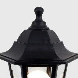 Valuelights Traditional Black Ip44 Outdoor Garden Lamp Post Lantern Light - Includes 6W Led Gls Bulb 3000K Warm White - thumbnail 3
