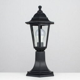 Valuelights Traditional Black Ip44 Outdoor Garden Lamp Post Lantern Light - Includes 6W Led Gls Bulb 3000K Warm White - thumbnail 4