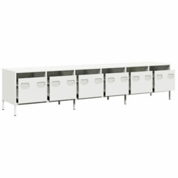 Berkfield Tv Cabinet White 202X39X43.5 Cm Cold-Rolled Steel - thumbnail 4