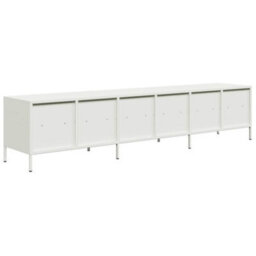 Berkfield Tv Cabinet White 202X39X43.5 Cm Cold-Rolled Steel - thumbnail 7