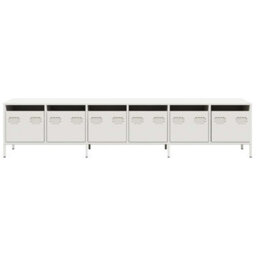 Berkfield Tv Cabinet White 202X39X43.5 Cm Cold-Rolled Steel - thumbnail 5