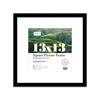 "13X13"" Black Picture Frame - 13X13"" Square Frame With 11X11"" Mount For 13X13""/11X11"" Pictures Art Deco Style Room Decor, 1 Pack" - image 1