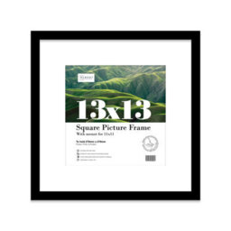 "13X13"" Black Picture Frame - 13X13"" Square Frame With 11X11"" Mount For 13X13""/11X11"" Pictures Art Deco Style Room Decor, 1 Pack" - thumbnail 1