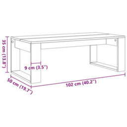 Berkfield Coffee Table Artisan Oak 102X50X35 Cm Engineered Wood - thumbnail 9