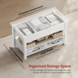 Lift-Top Coffee Table With Storage, Centre Table, 2 Drawers, 1 Open Shelf - thumbnail 5
