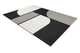 RugsX Carpet Sisal Flat 49384690 Abstraction Cream Black 160X230 Cm - thumbnail 3