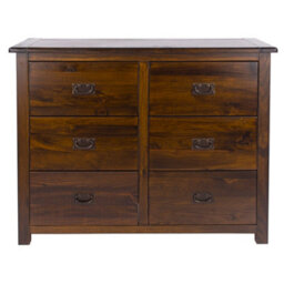 Core Products 3+3 Drawer Wide Chest, Rich Dark Brown Lacquer Finish, Boston Range H91.0Cm X W110.0Cm X D40.0Cm - thumbnail 2