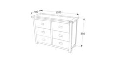 Core Products 3+3 Drawer Wide Chest, Rich Dark Brown Lacquer Finish, Boston Range H91.0Cm X W110.0Cm X D40.0Cm - thumbnail 6