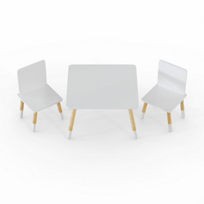Kidsaw Childrens White Table & Chairs Set, Preschoolers Study Activity, Kids Or Toddlers - image 1