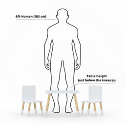 Kidsaw Childrens White Table & Chairs Set, Preschoolers Study Activity, Kids Or Toddlers - thumbnail 3