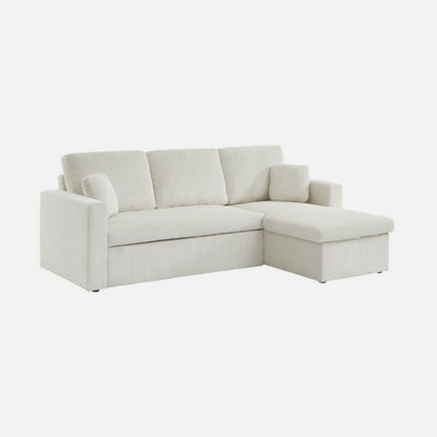 3-Seater Large Corduroy Corner Sofa Bed - Sweeek - image 1