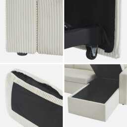 3-Seater Large Corduroy Corner Sofa Bed  - Sweeek - thumbnail 8