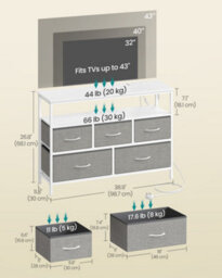 LEDREM Chest Of Drawers, Storage Unit, Steel, Mdf, Non-Woven Fabric, For Bedroom - thumbnail 7