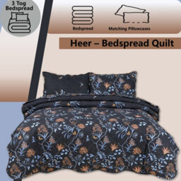 TheWhiteWater Limited Bedspread - Luxury Quilted - Reversible - Bed Throw Warm Quilt - Bedspread Patchwork Heer Design Set 150 Gsm - 3 Tog - thumbnail 5