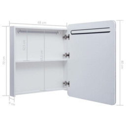 Berkfield Stylish Led Bathroom Mirror Cabinet 68X9X80 Cm - thumbnail 7