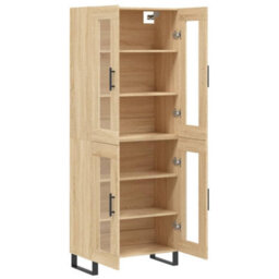 Berkfield Highboard Sonoma Oak 69.5X34X180 Cm Engineered Wood - thumbnail 4