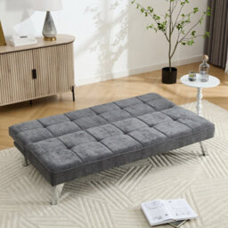 Living And Home Modern Grey Convertible Sofa Bed With Tufted Design - thumbnail 2