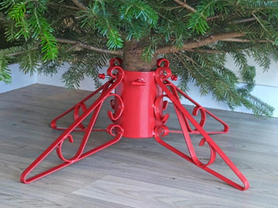 "Garden Pride Premium Christmas Tree Stand - Red - 3"" Diameter" - image 1