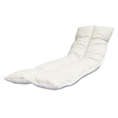Cream Sun Lounger Cushions 60X190Cm British Made Recliner Pads With Straps - image 1