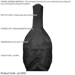 Loops Durable Black Pvc Fire Pit Cover For Ys12085 - 620mm X 1500mm Waterproof Protection - thumbnail 2