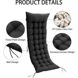 Double Black Reclining Sun Lounger Garden Folding Chair Bed Recliner Beach Camping - thumbnail 4