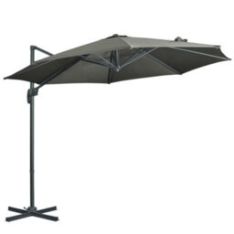 Outsunny 3 X 3(M) Cantilever Parasol Garden Umbrella With Cross Base Grey - thumbnail 2