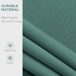 Outsunny Garden Sun Shade Canopy Retractable Awning, 2.5 X 2M, Green - thumbnail 4