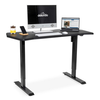 Dellonda Electric Standing Desk, Adjustable, Carbon, Office Quiet & Fast 1400 X 700mm - image 1