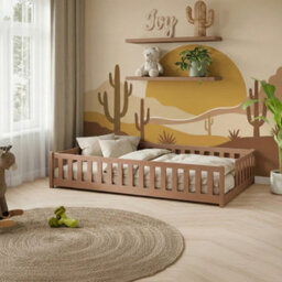 Arte Zoya Cinnamon 90 X 190Cm Single Low Bed - Foam/bonnell Mattress Included - thumbnail 1