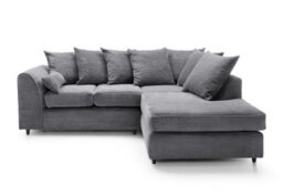 SquareBoxx Rivoli L Shape Corner Sofa In Grey Jumbo Cord - Right Hand Facing Chaise - thumbnail 8