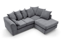 SquareBoxx Rivoli L Shape Corner Sofa In Grey Jumbo Cord - Right Hand Facing Chaise - thumbnail 3