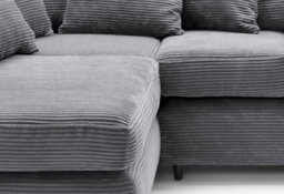 SquareBoxx Rivoli L Shape Corner Sofa In Grey Jumbo Cord - Right Hand Facing Chaise - thumbnail 7