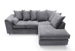 SquareBoxx Rivoli L Shape Corner Sofa In Grey Jumbo Cord - Right Hand Facing Chaise - thumbnail 5