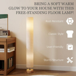 Light Grey 120 Cm Tall Floor Lamp For Warm Lighting In Living Space - thumbnail 5