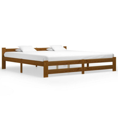 Berkfield Bed Frame Honey Brown Solid Pine Wood 200X200 Cm - image 1
