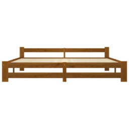 Berkfield Bed Frame Honey Brown Solid Pine Wood 200X200 Cm - thumbnail 3