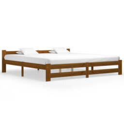 Berkfield Bed Frame Honey Brown Solid Pine Wood 200X200 Cm