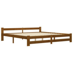 Berkfield Bed Frame Honey Brown Solid Pine Wood 200X200 Cm - thumbnail 2