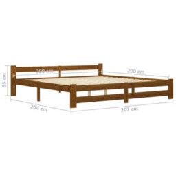 Berkfield Bed Frame Honey Brown Solid Pine Wood 200X200 Cm - thumbnail 6