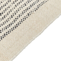 Wyld And Coco Handwoven Flatweave Rug Beige And Black 80 X 150 Cm With Tassels - thumbnail 4
