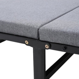 4 Fold Single Folding Bed With Wheels Portable Rollaway Fold Away Guest Bed Metal Frame - thumbnail 5