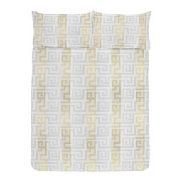 K Collection Athena Reversible Duvet Set Cream/gold (Double)